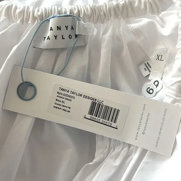 Tanya Taylor Amaria Ruffle Poplin A-Line Dress, New, Size XL